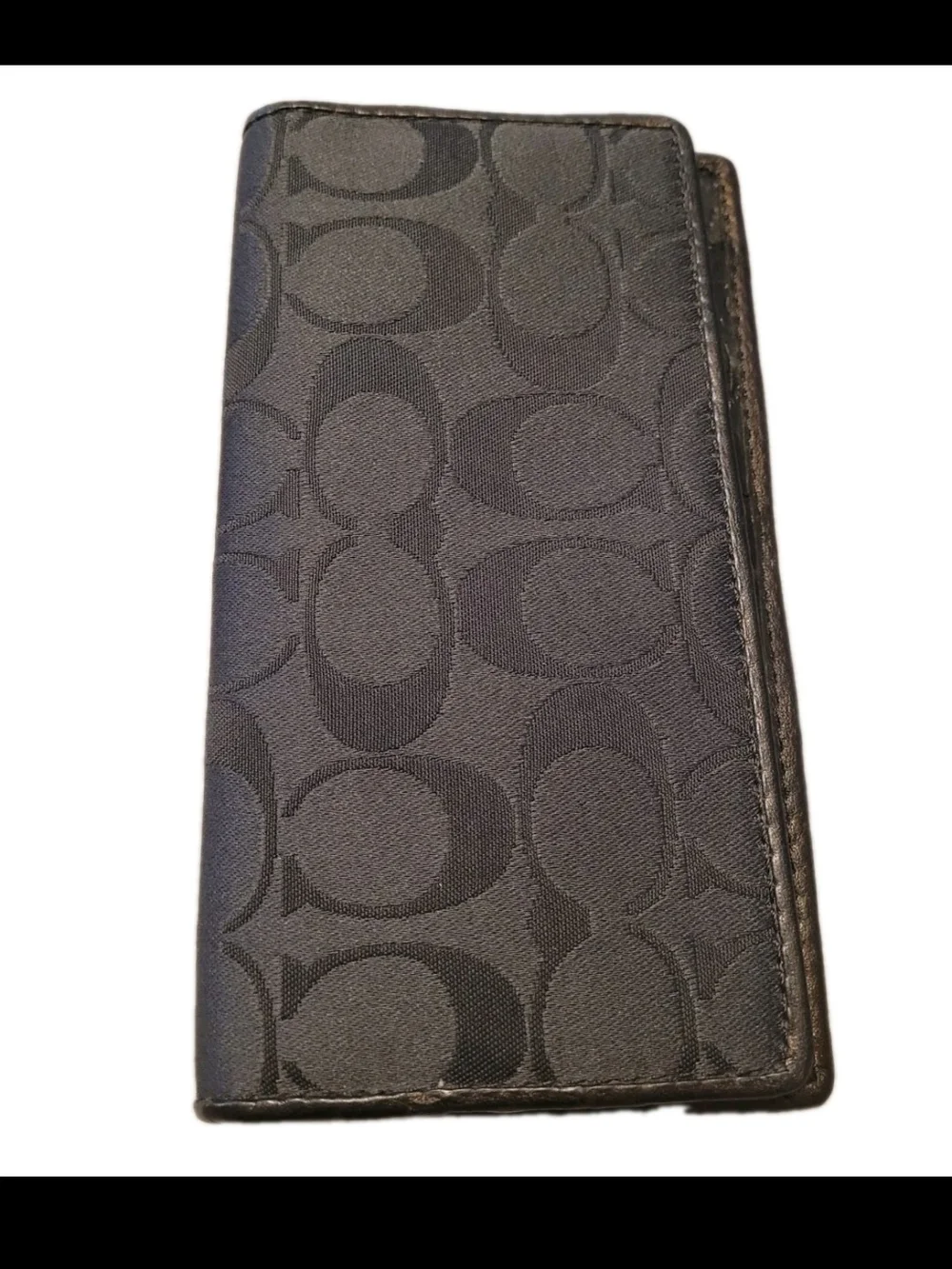 Coach Signature C Jacquard Shoulder Bag & Black Wallet Set Beige Tan